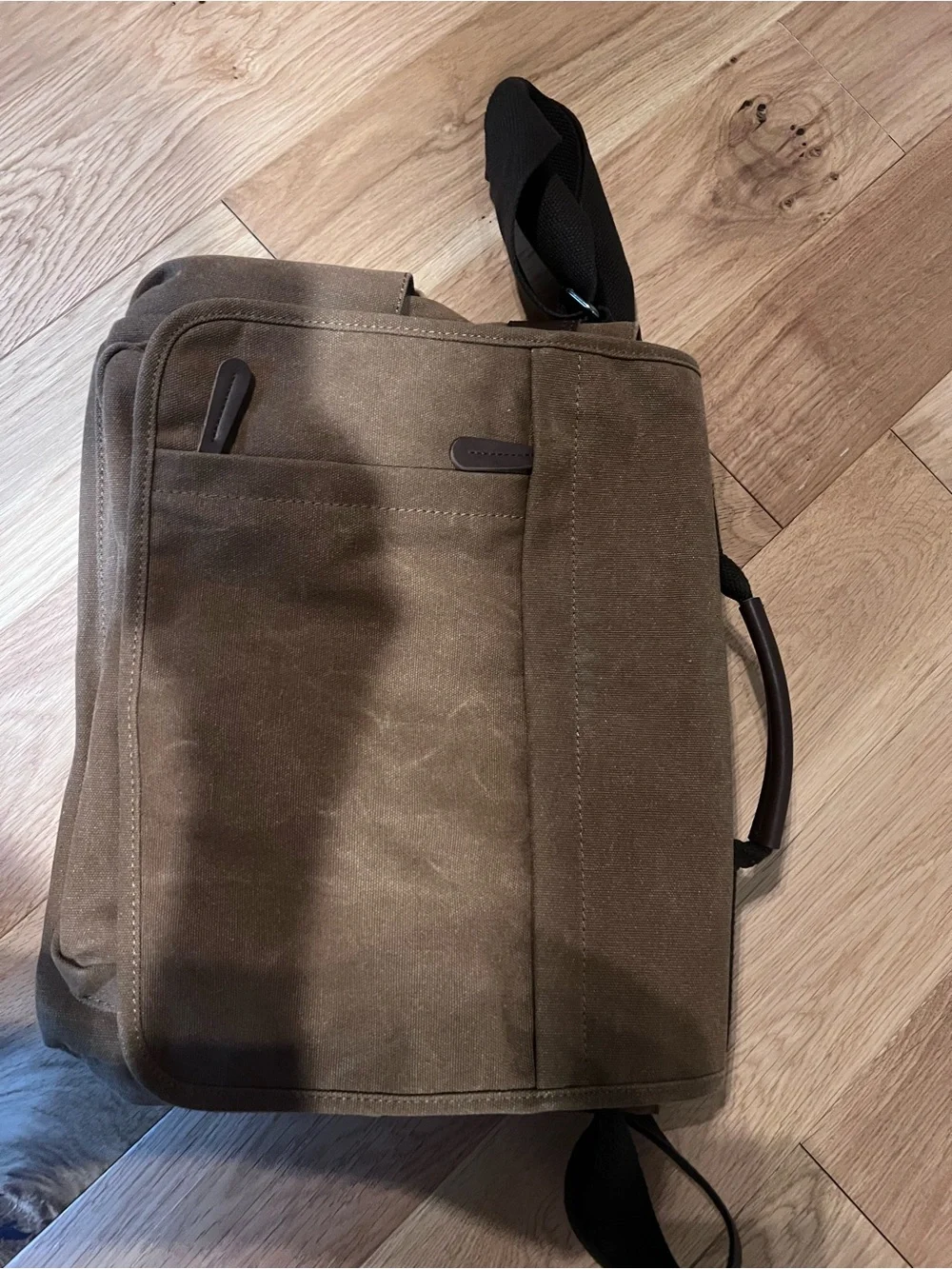 Olive Brown Canvas Laptop Briefcase - Men's Professional Laptop Bag